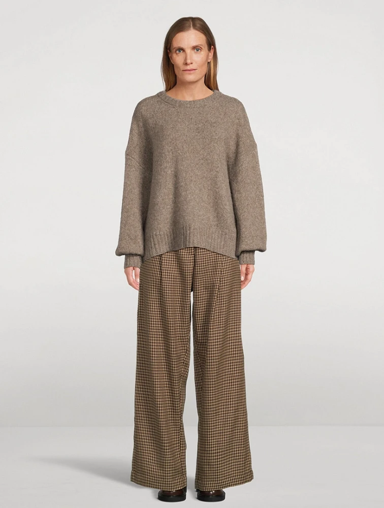 The Houndstooth Tailored Wool Pants