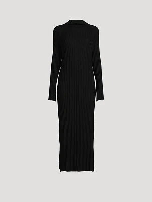The Ribbed Funnel Neck Dress