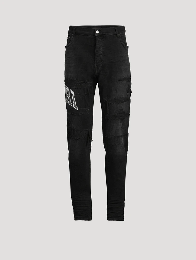 Varsity Logo Repair Skinny Jeans