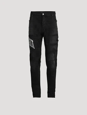 Varsity Logo Repair Skinny Jeans