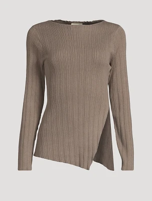 Rib Knit Long-Sleeve Top