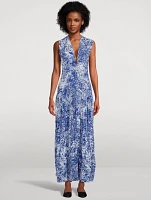 Simone Printed Twist-Back Maxi Dress