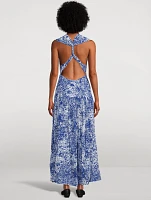 Simone Printed Twist-Back Maxi Dress