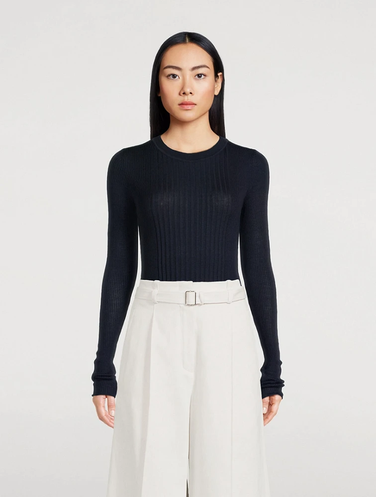 Cassidy Ribbed Wool And Silk Sweater