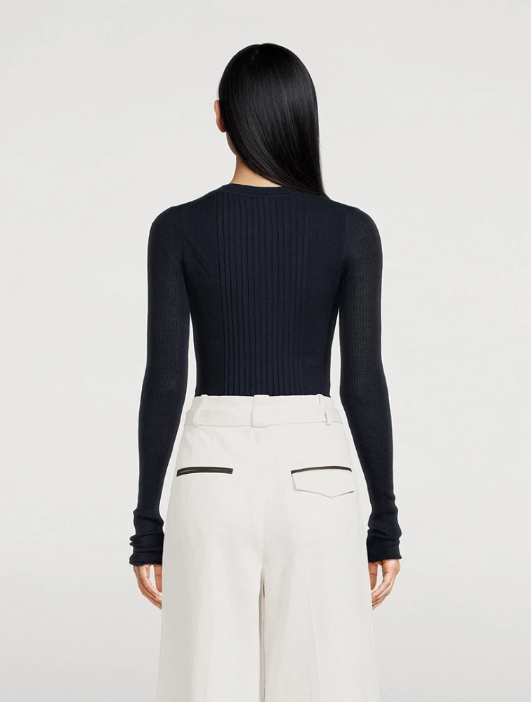 Cassidy Ribbed Wool And Silk Sweater
