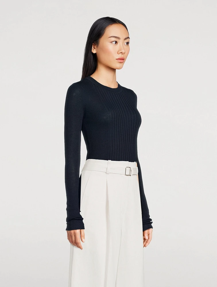 Cassidy Ribbed Wool And Silk Sweater