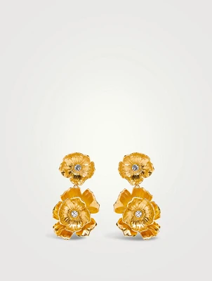 Clip-On Flower Drop Earrings