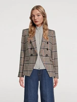 Miller Dickey Double-Breasted Blazer Plaid Print