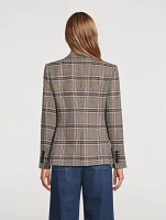 Miller Dickey Double-Breasted Blazer Plaid Print