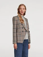 Miller Dickey Double-Breasted Blazer Plaid Print