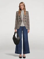 Miller Dickey Double-Breasted Blazer Plaid Print