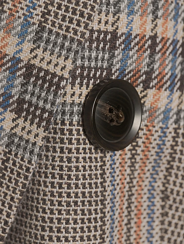 Miller Dickey Double-Breasted Blazer Plaid Print
