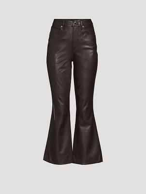 Carson Ankle Flare Faux Leather Pants