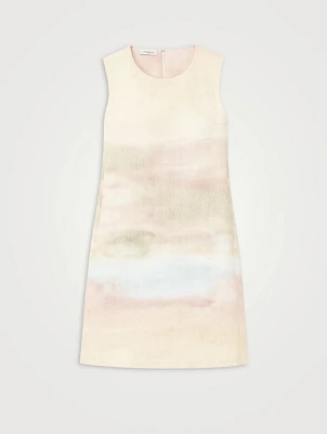 Sleeveless Shift Dress Horizon Print