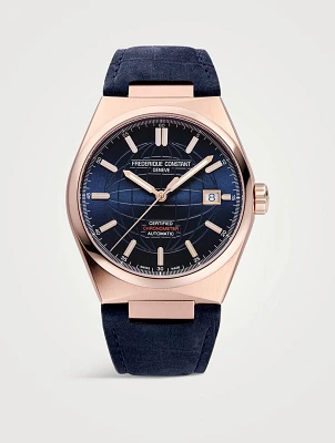 Highlife Automatic COSC Stainless Steel Watch With Croc-Embossed Leather Strap