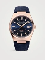Highlife Automatic COSC Stainless Steel Watch With Croc-Embossed Leather Strap
