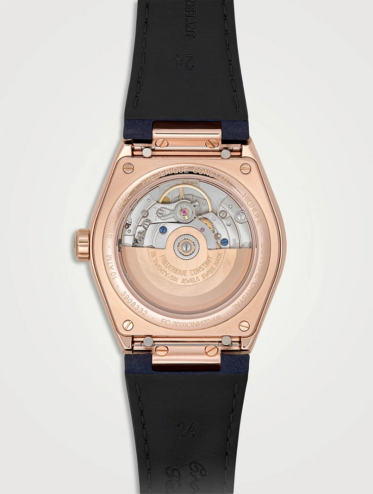 Highlife Automatic COSC Stainless Steel Watch With Croc-Embossed Leather Strap