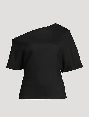 Asymmetrical Wool-Blend Top