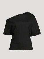 Asymmetrical Wool-Blend Top