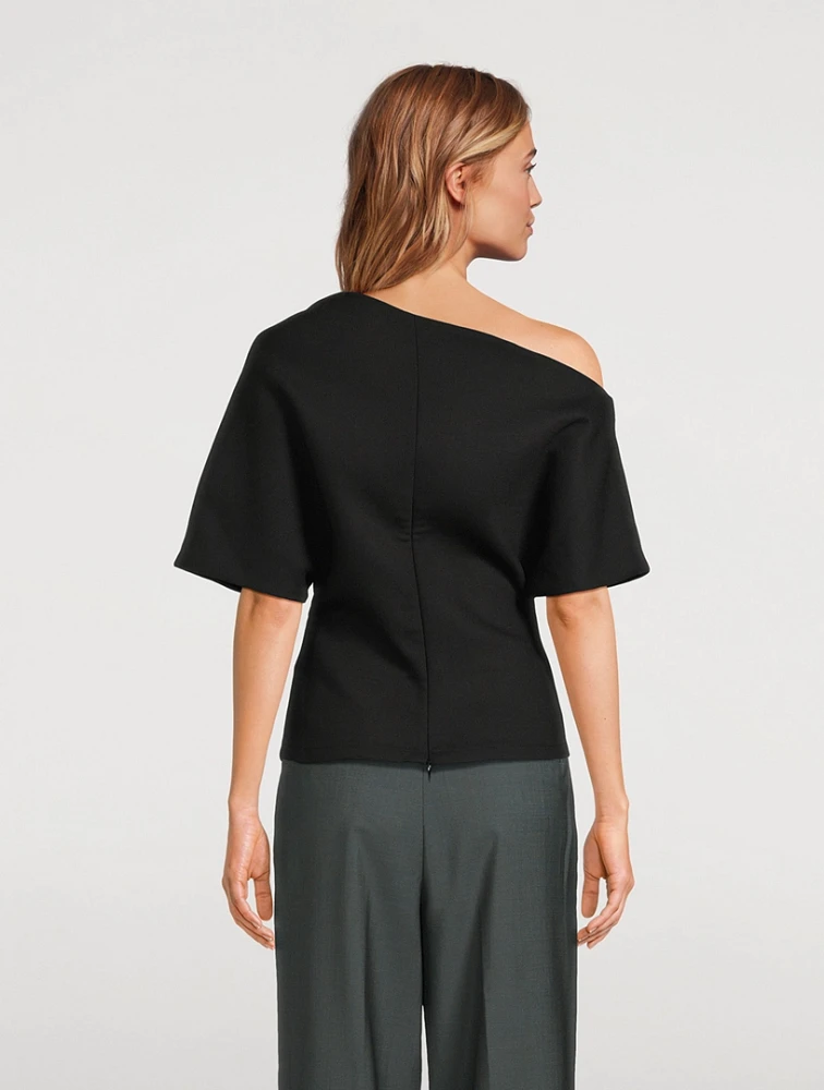 Asymmetrical Wool-Blend Top