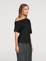Asymmetrical Wool-Blend Top