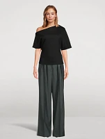 Asymmetrical Wool-Blend Top