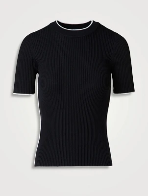 Wool Short-Sleeve Sweater