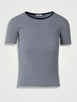 Stripe Jacquard Wool T-Shirt