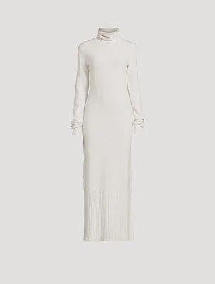 Fair Trade Cashmere AI-Inspired Turtleneck Sweater Dress