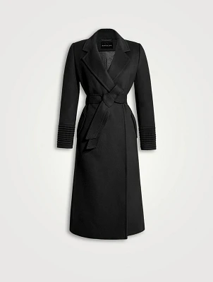 Belted Alpaca Wool Wrap Coat