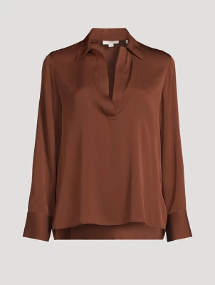Stretch Silk Polo Shirt