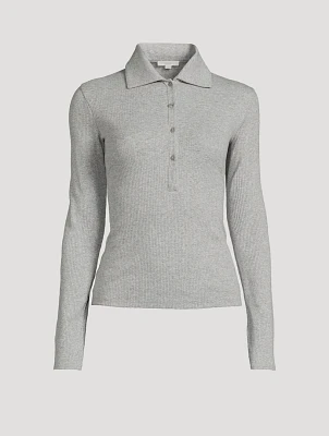 Ribbed Cotton Polo Shirt