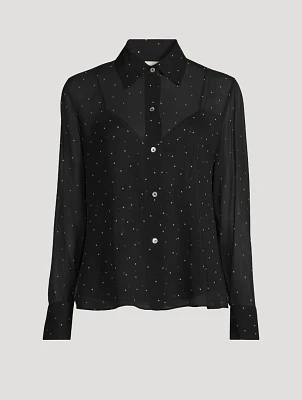Silk Shirt Polka Dot Print