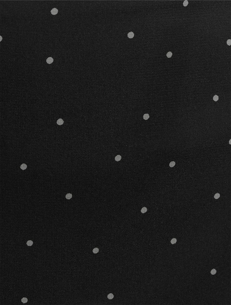 Chiffon Overlay Midi Skirt Polka Dot Print