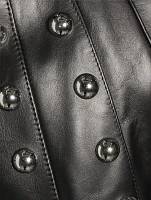 Studded Leather Bomber Jacket