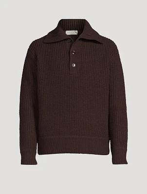 Mudra Wool Long-Sleeve Polo Shirt