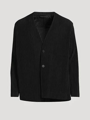 Tailored Pleats 1 Collarless Blazer Jacket