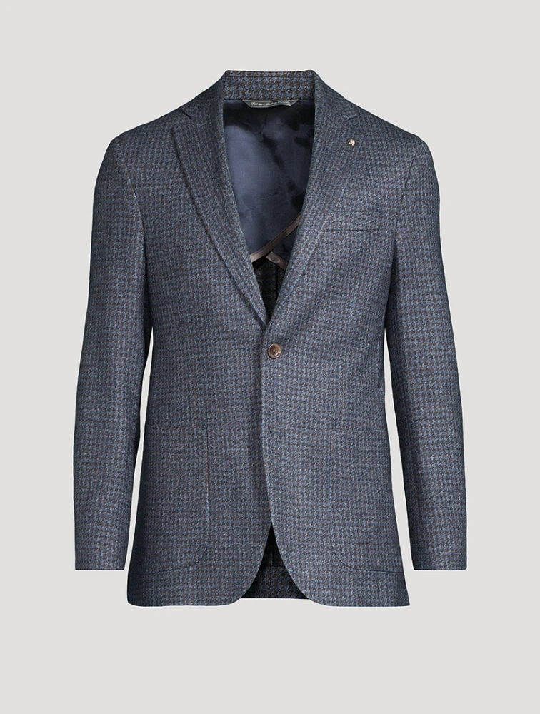 Hartford Houndstooth Silk and Cashmere Jacket