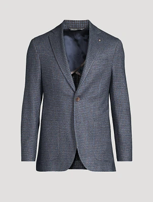 Hartford Houndstooth Silk and Cashmere Jacket
