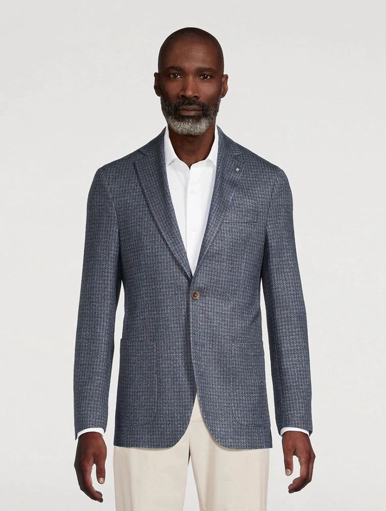 Hartford Houndstooth Silk and Cashmere Jacket