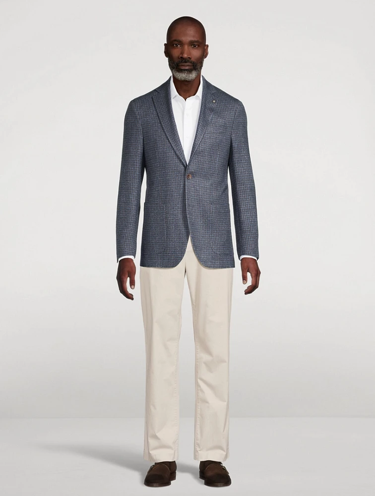 Hartford Houndstooth Silk and Cashmere Jacket