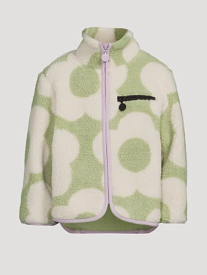 Graphic Flowers Teddy Jacket