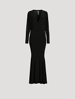 Dolman-Sleeve Fishtail Gown
