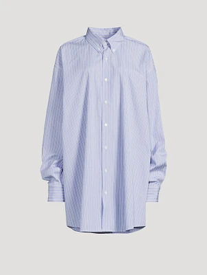 Oversized Oxford Shirt In Stripe Print