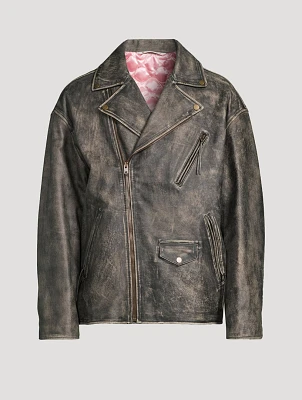Oversized Leather Motorcycle Jacket