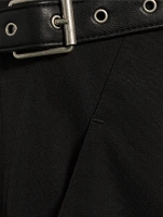 Stretch Wool-Blend Wraparound Trousers
