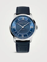 Classics Premiere Automatic Stainless Steel Watch With Croc-Embossed Leather Strap