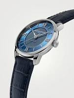 Classics Premiere Automatic Stainless Steel Watch With Croc-Embossed Leather Strap