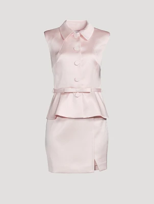 Satin Suiting Mini Dress