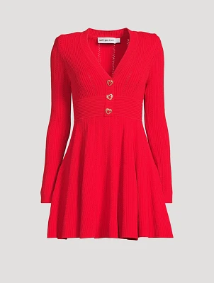 Pointelle Knit Mini Dress